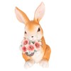Solar Rabbit Statue Cute Handpainted Resin Bunny Statue Decor Rabbit