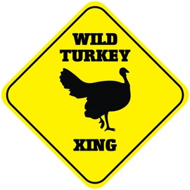 Aluminum Cross Sign Wild Turkey Crossing Style B Metal Wall Decor - 12"x12"