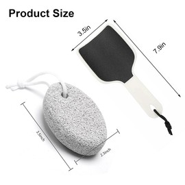 Ruayia Pumice stone foot care x 1 + callus slicer x 1, lava stone foot care callus, foot rasp and double-sided foot file remover, callus foot care for wet and dry cracked feet