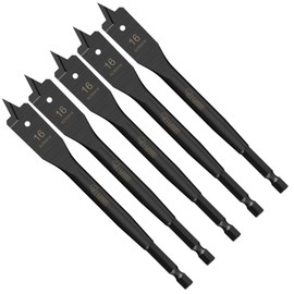 5 x SabreCut SCRIW16_5 16mm x 152mm Impact Rated Flat Wood Spade Bits Compatible with Bosch Dewalt Makita Milwaukee and Many Others