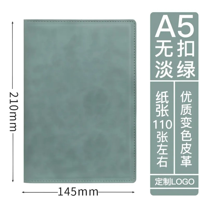 Agenda B5 Sin Hebilla, Tamaño A5, Color Verde Claro (cuadern