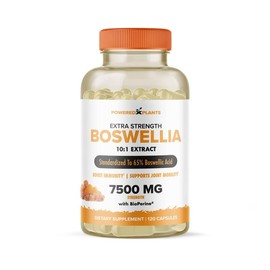 POWERED X PLANTS Boswellia Serrata 10:1 Extract – 7500mg Strength Equivalent | Joint Support, Mobility & Flexibility | High Potency with 65% Boswellic Acids | Vegan, Non-GMO, 120 Capsules