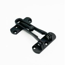 Hinged Bar Lock for Swing-in Doors, Door Latch Lock Chain – Secondary Security Lock for Door and Security, 3-7/8 in. Bar Length, Buckle (Single Pack) (BLACK)