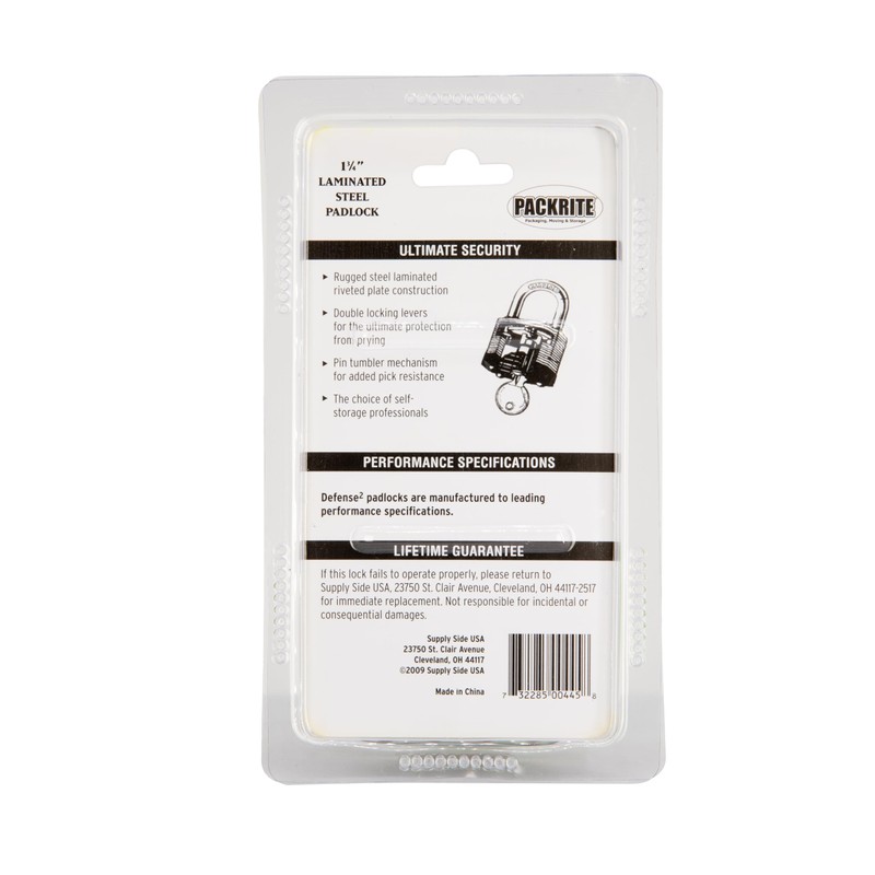 Defense2 Chrome Plated 1 3/4 Inch Laminated Padlock, 4 Pack