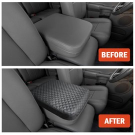 ANMOSVO Center Console Cover for Dodge Ram 1500 2500 3500 Jump Seat 2002-2012, Leather Armrest Cover Middle Console Cover for Dodge Ram Interior Accessories (Jump Seat Only)