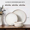 E-far Stoneware Dinnerware Sets, 18-Pieces Modern Plates and Bowls Sets,