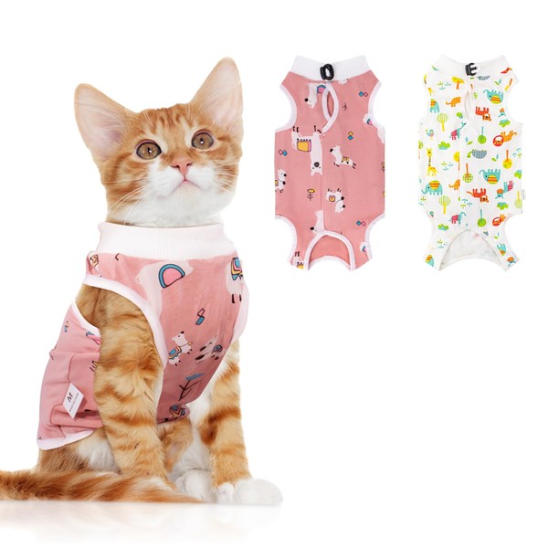 2 PCS Cat Recovery Suit for Spay Abdominal Wounds Cat