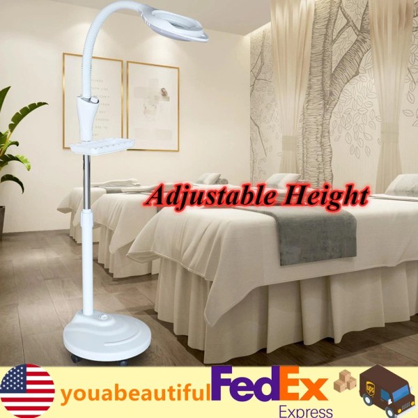 Unbranded 16 Diopter Rolling Floor Stand Magnifier Lamp Mag Light