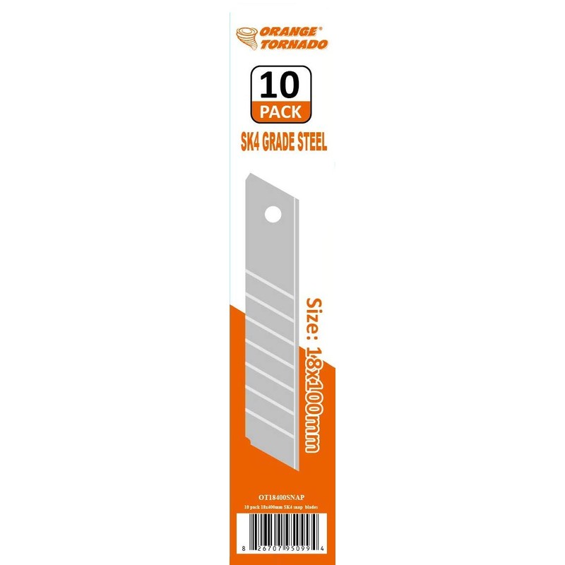 ORANGE TORNADO Snap Off 18mm x 100mm SK4 Utility Blades…