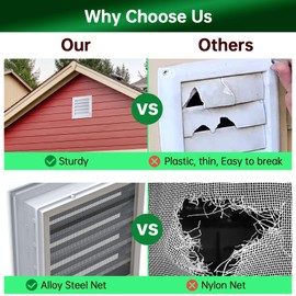 ForoGore 2 Pack 12" x 12" Gable Vent Aluminum Attic Vent with Screen Door Vents for Exterior Door Ventilation in House Shed Vent