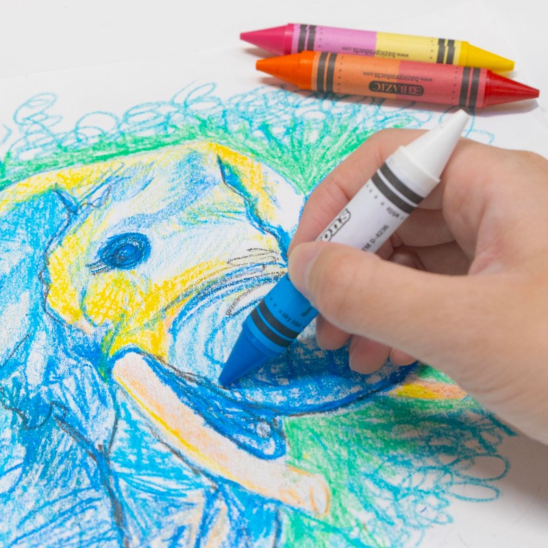 BAZIC Dual Sided Super Jumbo Crayons Premium 12 Colors, Non