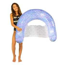 PoolCandy Sun Chair Water Raft, Multiple Chair Styles (Mermaid Print with Glitter Sun Chair)