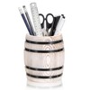 Hoowen Rustic Wooden Pen Holders for Desk, Wine Barrel Funny