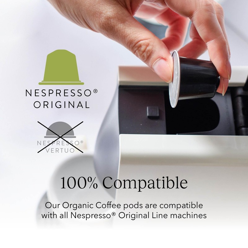Cru Kafe Organic Half Caff Espresso Single-Serve Organic Arabica Coffee