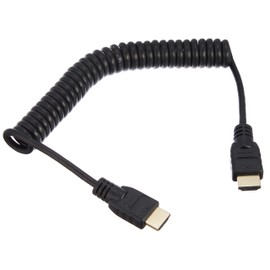 ATOMOS ATOMCAB011 Full HDMI to Full HDMI Cable, Curled, 19.7 inches (50 cm), 25.6 inches (65 cm) Extension Compatible
