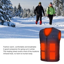 LBEC Heated Vest, USB Interface Safe To Use Heating Vest Breathable Polyester Fiber Constant Temperature for Winter (L)