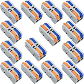 CESFONJER SPL-2M One-Touch Connector, 14 Pieces Plug Connector, New Mini Lever Nut Connector, Conductor Compact Wire Connector (Free Combination)