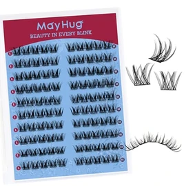 Mayhug MirageShine Eyelash Extensions, 120 Pieces, D Curl Individual Eyelashes, DIY Eyelash Extension Cluster Eyelashes, Cat Eye Eyelashes, Natural Look Artificial Eyelashes
