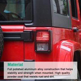 A ABIGAIL Tail Light Cover Compatible with Jeep Wrangler JK/JKU 2007-2018, Taillight Cover Guard with US Flag Pattern Decorative Protector Exterior