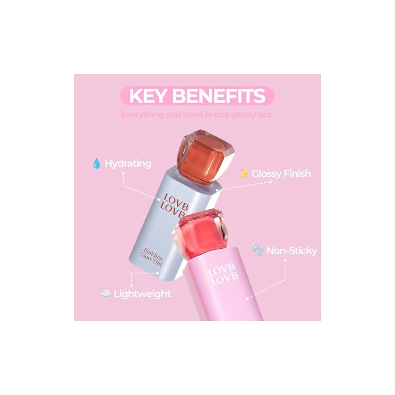 LOVB LOVB - Tinte de labios coreano Pudding Glow Brillo