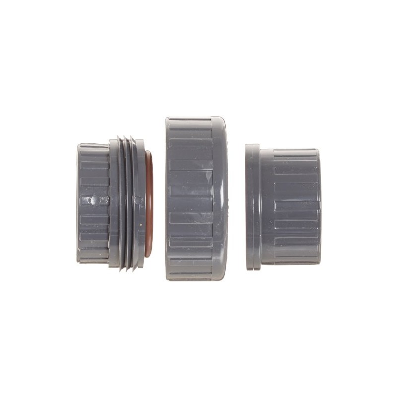 Spears 857 Series PVC Pipe Fitting, Union with Viton O-Ring,