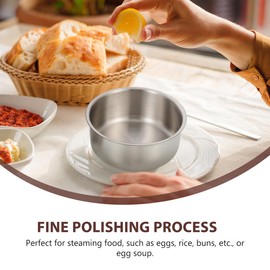 Cabilock Stainless Steel Bowl Set, Stainless Steel Steamed Egg Bowl with Lid Versatile Soup Container and Food Bowl Home Tableware for Meal Prep and Storage, Dinner Serving Bowls Dessert Bowls