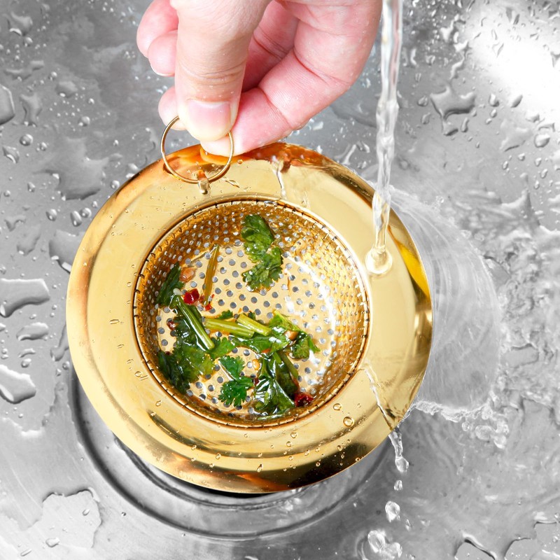 Blueden 2 Pack Kitchen Sink Strainers with Pull Ring, Large