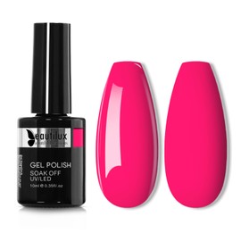 beautilux Hot Pink Gel Nail Polish, 1Pcs Bright Pink Color Gel Polish Soak Off UV Hot Pink Gel Manicure Salon at Home for Women (10ML)