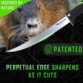 Relentless Knives - True Self Sharpening Knife - Fillet Knife Fishing, with Curved Never Rust Blade and Perpetual Edge Sharpening Technology - 9 Inch