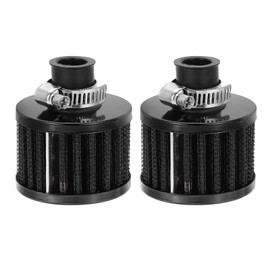 PATIKIL 12 mm Air Filter, 2 Pcs Motor Cone Cold Clean Air Intake Filter, Vent Breather Valve Cover Breather Filter for Motorcycle Car Black