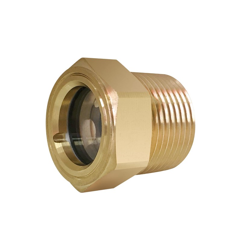 3/4 NPT Air compressor Oil Sight Glass, Male Hex Head