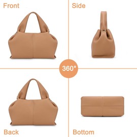 CazneJN Handbag for Women PU Leather Small Bag Vintage Hobo Bag Chic Cloud Bag Dumpling Crossbody Bag with Removable Shoulder Strap Crossbody Bag Shoulder Bag for Women, brown
