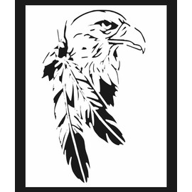 Eagle Logo Stencil 5x8 inches Scrapbooking for Airbrush Painting Drawing and More Reusable Stencil STENCILAIR