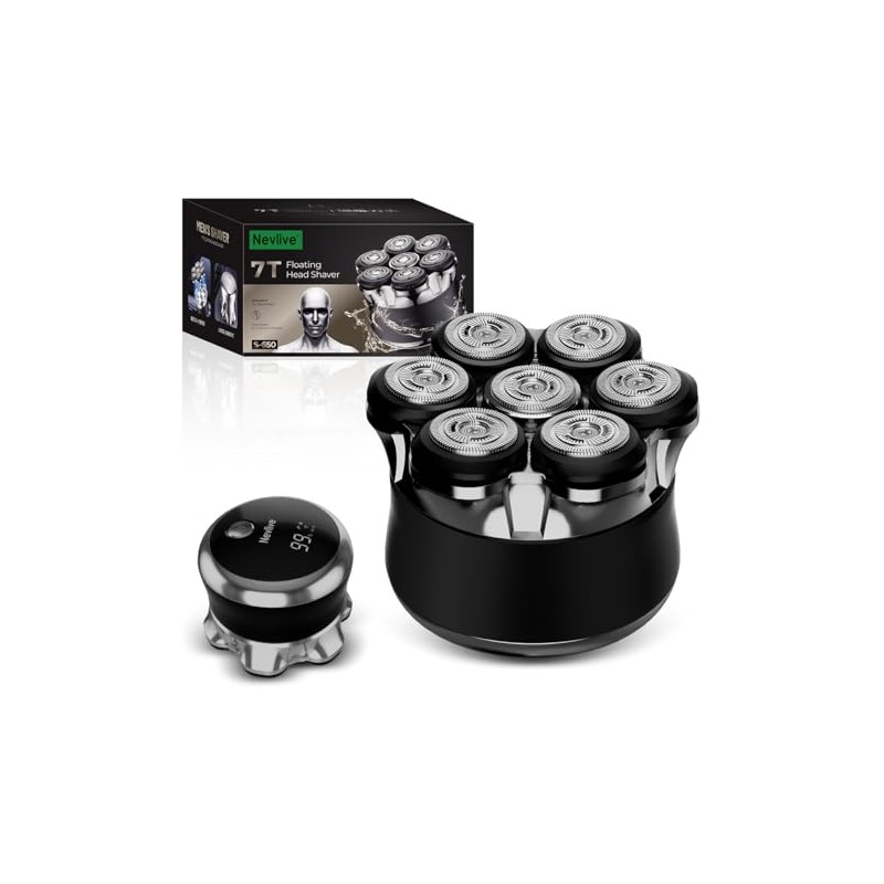 Afeitadora para hombre con cabezal giratorio 7D para hombre calvo,