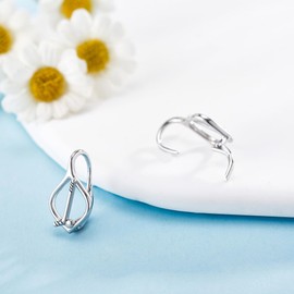 Hockey Earrings 925 Sterling Silver Hockey Stick Leverback Earrings Sport Jewelry for Women Mom Hockey Player, Sterling Silver, No Gemstone