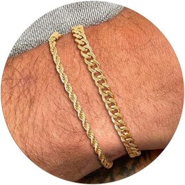 Stocking Stuffers Holiday Outfits for Women 2024 Mens Bracelets Gold Bracelets for Men Gold Cuban Link Bracelet Mens Silver Bracelet Jewelry Birthday Gifts for Dad Boyfriend