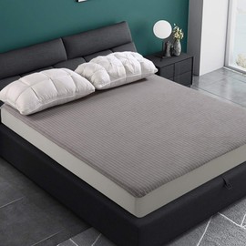 TASTELIFE Queen Grey Stripe Waterproof Mattress Protector Cover - Fitted 8" - 21" Deep Pocket - Hypoallergenic Vinyl Free(Grey Stripe, Queen)