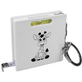 Azeeda 'Cute Baby Giraffe' Keyring Tape Measure/Spirit Level Tool (KM00038433)