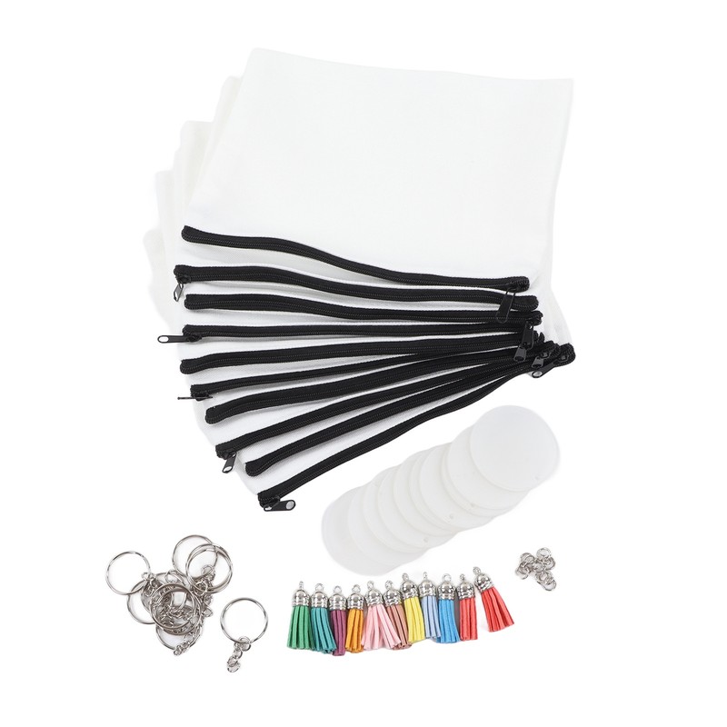 Sublimation Cosmetic Bag Blanks Set DIY Thermal Transfer Blank Cosmetic