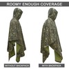 LOOGU Camo Rain Poncho with Hood Waterproof Lightweight Raincoat Rain