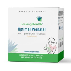 Seeking Health Optimal Prenatal with Collagen, Women’s Multivitamin with B12, L-5-MTHF, Choline, Methylation Support, Supports Fertility & Conception Through Pregnancy & Breastfeeding (15 Servings)