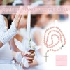 NATOSU Communion Rosary Necklace Beads with Velvet Gift Bag Catholic