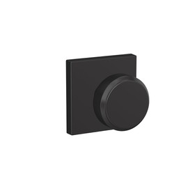 SCHLAGE Custom FC172 BWE 622 COL Bowery Non-Turning Knob with Collins Trim, Matte Black