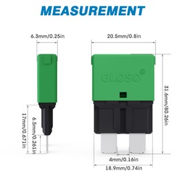GLOSO Blade Fuses Car Fuses Circuit Breaker for Car Motorhome Boat Motorcycle Automatic Reset Pack of 3 20A E37