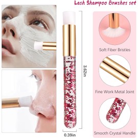 30 Cepillos De Champú De Cristal Para Pestañas - Cepillo Limpiador De Pestañas, Cepillos De Maquillaje Suaves Para La Limpieza De Extensiones De Pestañas, Cepillo De Limpieza Profunda De Po
