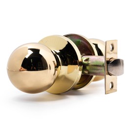 Zion Passage Door Knob No Lock Interior Door Handle Keyless - Antique Brass