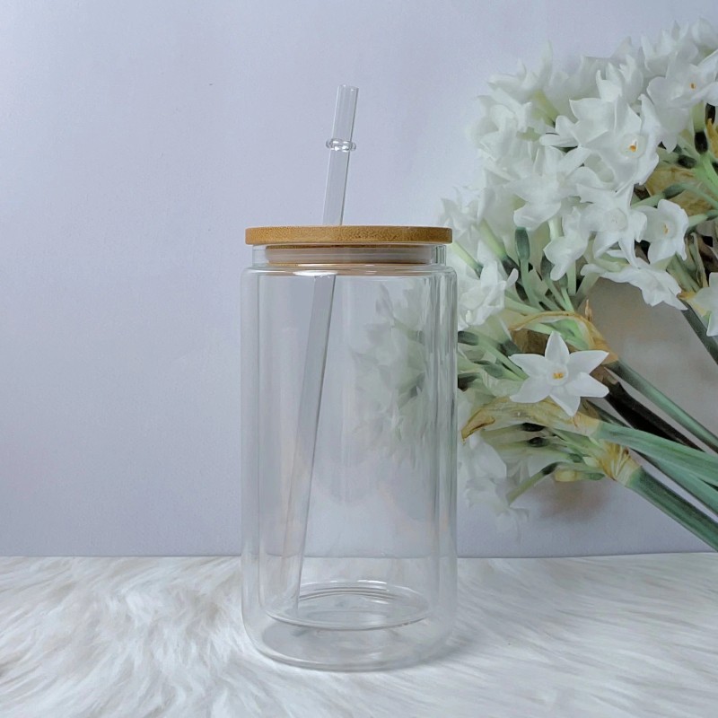 25pcs 16OZ 20OZ Double Wall Snow Globe Glass Sublimation Tumbler