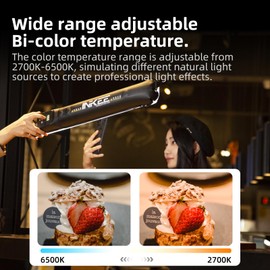 INKEE 12W Bi-Color Inflatable LED Tube Light GC12,Handheld 2700K-6500K LED Video Light Wand with 18.5Wh Lithium Battery for Video Recording Photography Lighting Stick