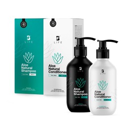 Kit Shampoo y Acondicionador Natural de 800ml C/U sin Sulfatos ni Parabenos con Ingredientes Naturales. Natural Conditioner and Shampoo B Life.