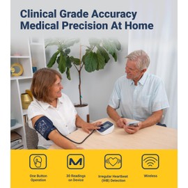 A&D Medical Bluetooth Blood Pressure Monitor for Home Use, UA-651BLE – Upper Arm Precise BP Machine – Wide Range Cuff (8.6” / 22-42cm), App is iOS & Android Compatible, AA Batteries